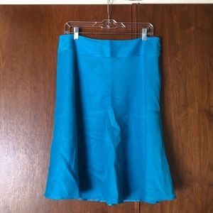 Blue Ann Taylor knee length linen skirt size 12